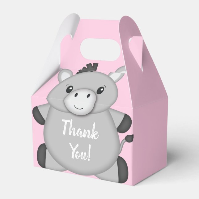 Caja Para Regalos Rosa de Donkey Baby Shower (Front Side)