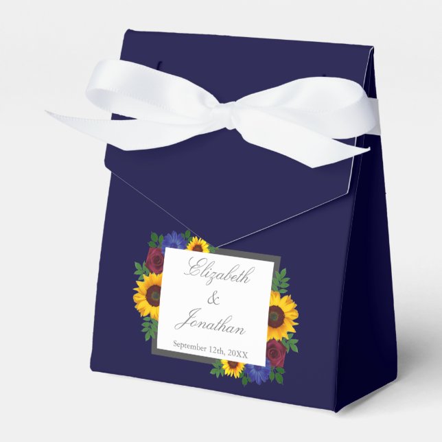 Caja Para Regalos Rosa de girasol Boda floral (Front Side)