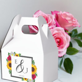 Caja Para Regalos Rosa de girasol Daisy Autumn Boda floral