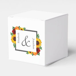 Caja Para Regalos Rosa de girasol del atardecer Boda floral