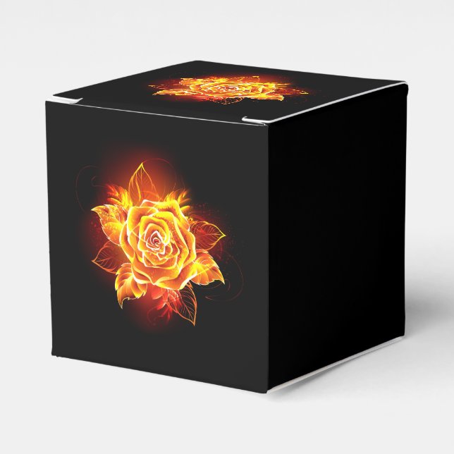 Caja Para Regalos Rosa de incendios en auge (Costado Anverso)