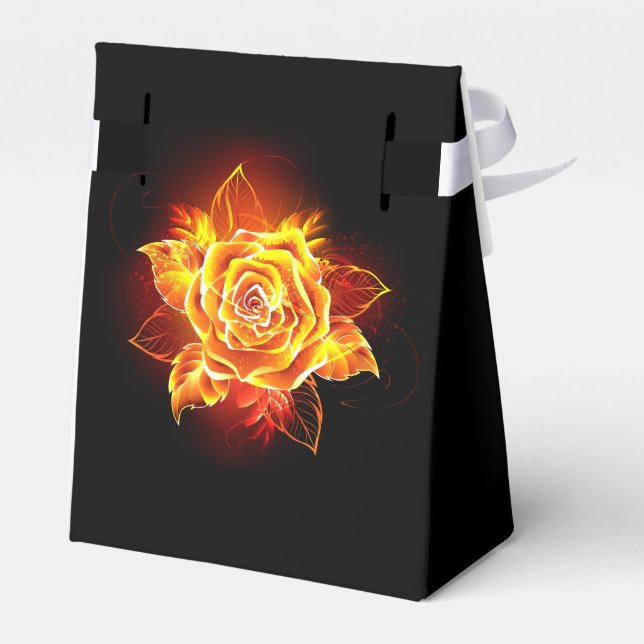 Caja Para Regalos Rosa de incendios en auge (Reverso)