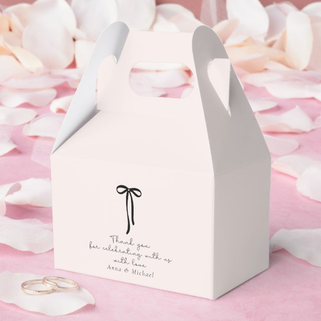 Caja Para Regalos rosa de leche elegante Gracias (Boda)