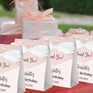 Caja Para Regalos Rosa de oro de la fiesta de los cumpleaños gracias