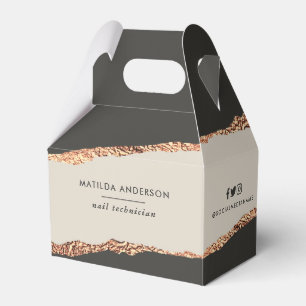 Caja Para Regalos Rosa de oro negro moderno elegante favor del presu