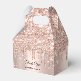 Caja Para Regalos Rosa Drips Purpurina Dulce Boda Bridal Glam