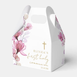 Caja Para Regalos Rosa Dusty Floral Primera Comunión Santa