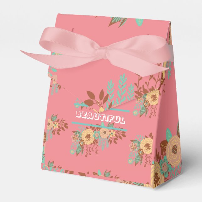 Caja Para Regalos Rosa floral boho moderno (Front Side)