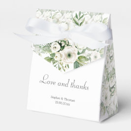 Caja Para Regalos Rosa floral verde turbio boda acuarela