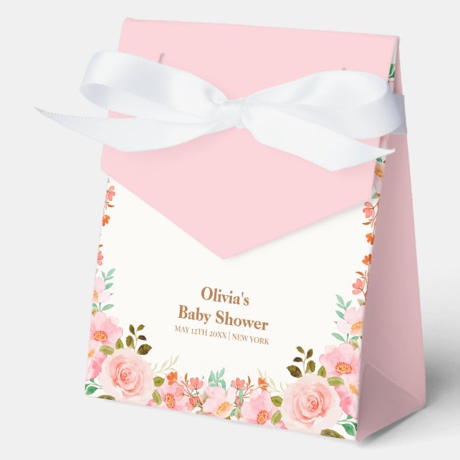 Caja Para Regalos Rosa Flower Garden Scoop Ice Cream Baby Shower (Anverso)