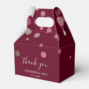 Caja Para Regalos Rosa Gold Boda Rosa Rubor Purpurina Relieve metali