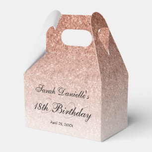 Caja Para Regalos Rosa Gold Glam Purpurina Cualquier año Cumpleaños