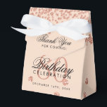 Caja Para Regalos Rosa Gold Rubor 80th Birthday Gracias Confetti<br><div class="desc">Elegante "Gracias" 80 cumpleaños Rosa de oro Purpurina Confetti Rubor Diseño rosa.</div>