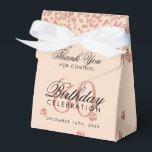 Caja Para Regalos Rosa Gold Rubor 80th Birthday Gracias Confetti<br><div class="desc">Elegante "Gracias" 80 cumpleaños Rosa de oro Purpurina Confetti Rubor Diseño rosa.</div>