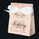 Caja Para Regalos Rosa Gold Rubor 90th Birthday Gracias Confetti<br><div class="desc">Elegante "Gracias" 90º cumpleaños Rosa Faux Oro Purpurina Confetti Rubor Diseño rosa.</div>