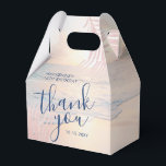 Caja Para Regalos Rosa Gold Rubor Pink Beach Birthday Elegant Gable<br><div class="desc">Elegante Rosa de oro, mini cajas de favores color rosa y verde azulado personalizado para una divertida y divertida temática de playa de color rosa o fiesta de cumpleaños luau. El texto y los colores y las fuentes son editables, lo que los hace perfectos para el primer cumpleaños de una...</div>