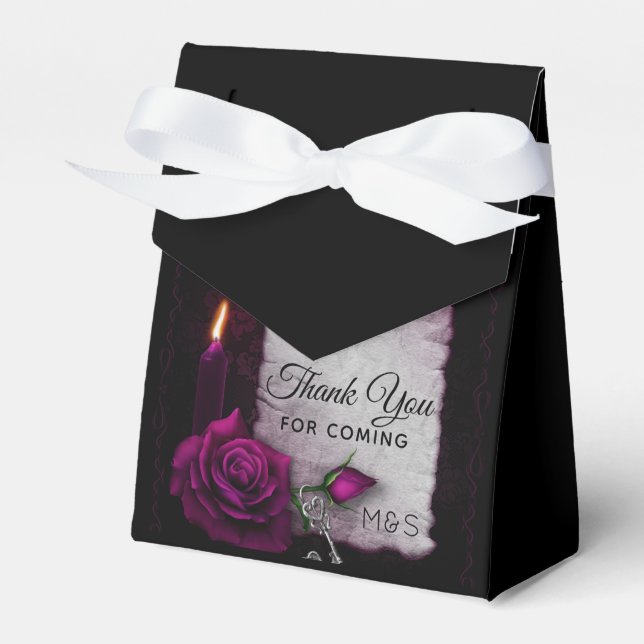 Caja Para Regalos Rosa gótico, Velas, pergamino y Boda de cestas (Front Side)
