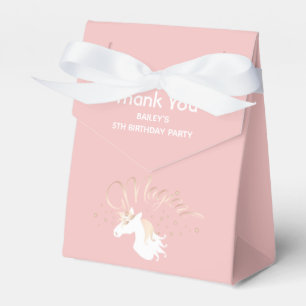Caja Para Regalos Rosa ligero de unicornio blanco rosado