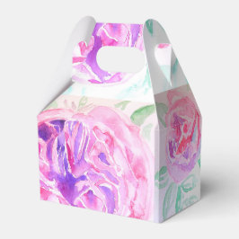Caja Para Regalos Rosa Lila Aquarela Flores Flor Rosa