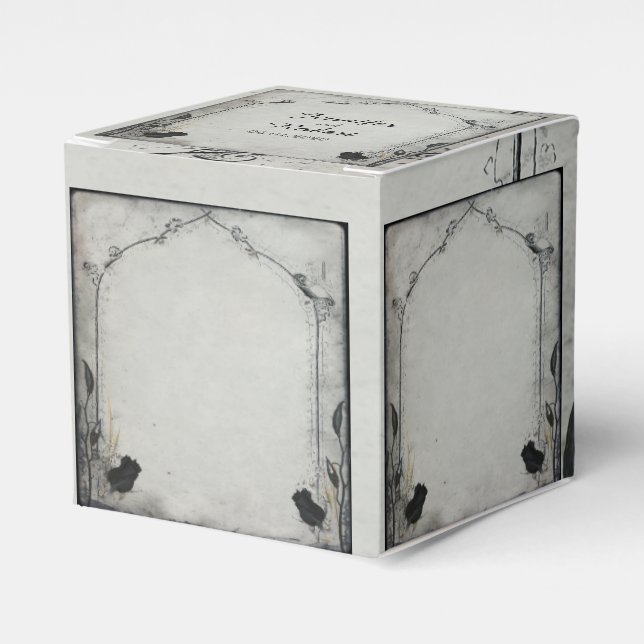 Caja Para Regalos Rosa negro gótico Trellis Wedding Favor Box (Costado Anverso)