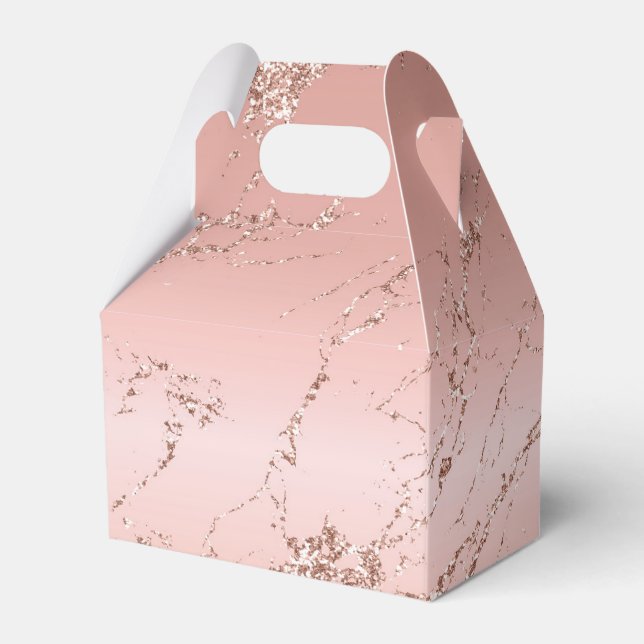 Caja Para Regalos Rosa Purpurina de oro (Reverso)