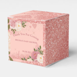 Caja Para Regalos Rosa Purpurina De Oro Y Personalizado De Glam
