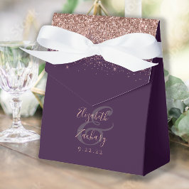 Caja Para Regalos Rosa Purpurina dorado moderno Boda