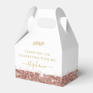 Caja Para Regalos Rosa Purpurina Rosa de Oro Confetti Cumpleaños Mi