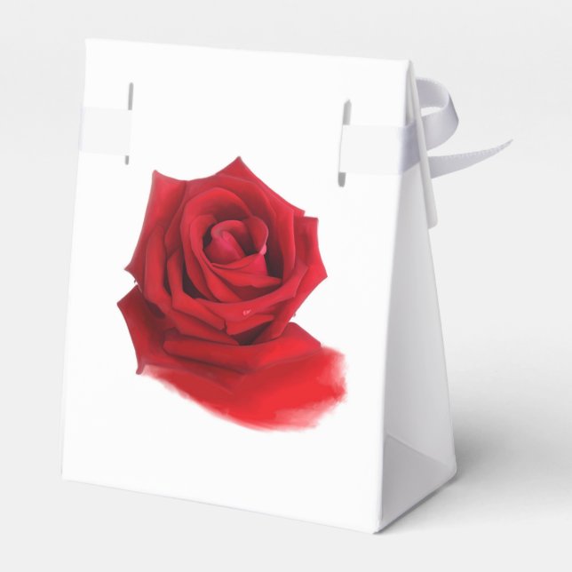 Caja Para Regalos Rosa Roja (Reverso)