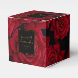 Caja Para Regalos Rosa Roja Elegante - Boda