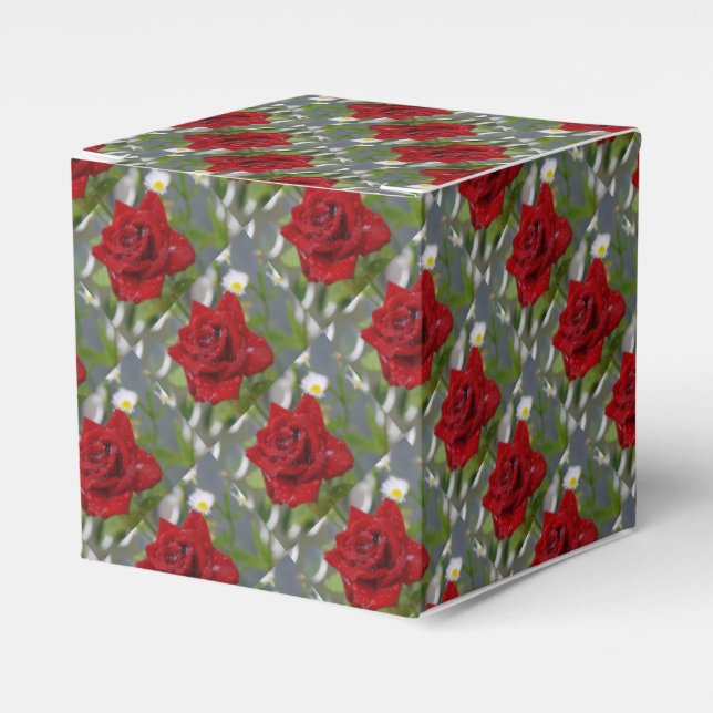 Caja Para Regalos Rosa Roja encantadora (Costado Anverso)