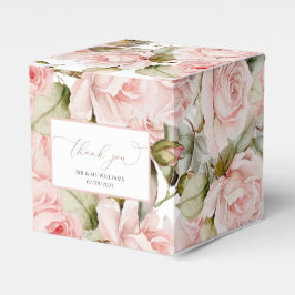 Caja Para Regalos Rosa rosa y vegetación deja una pepita Boda