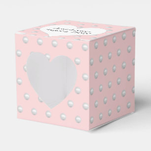 Caja Para Regalos Rosa Rubor Con Perlas