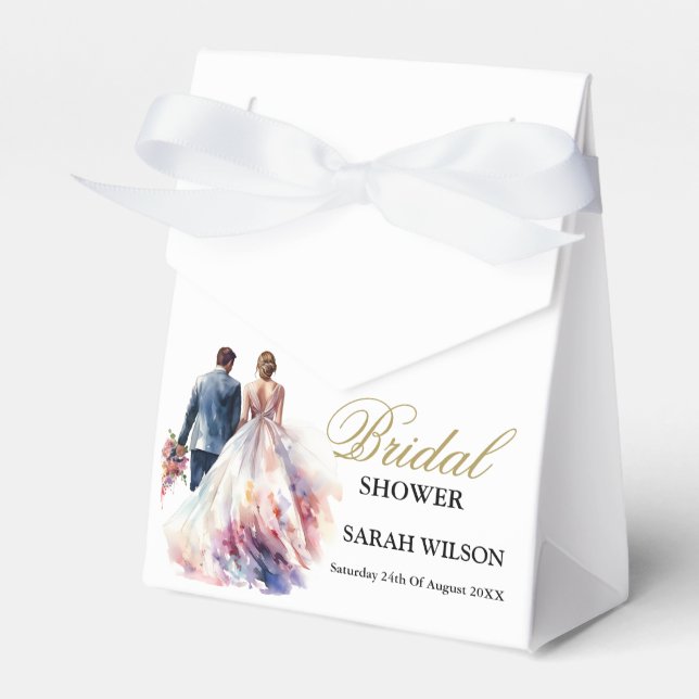 Caja Para Regalos Rosa Rústico Boho Boda Floral (Front Side)