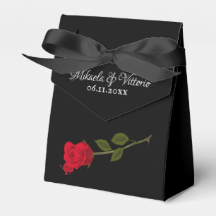 Caja Para Regalos Rosa Sangrienta Elegante Boda Gótica Negra