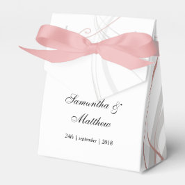 Caja Para Regalos Rosa suave y florecimiento gris