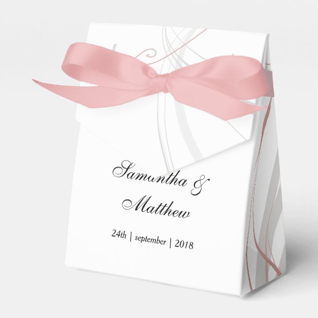 Caja Para Regalos Rosa suave y florecimiento gris (Front Side)