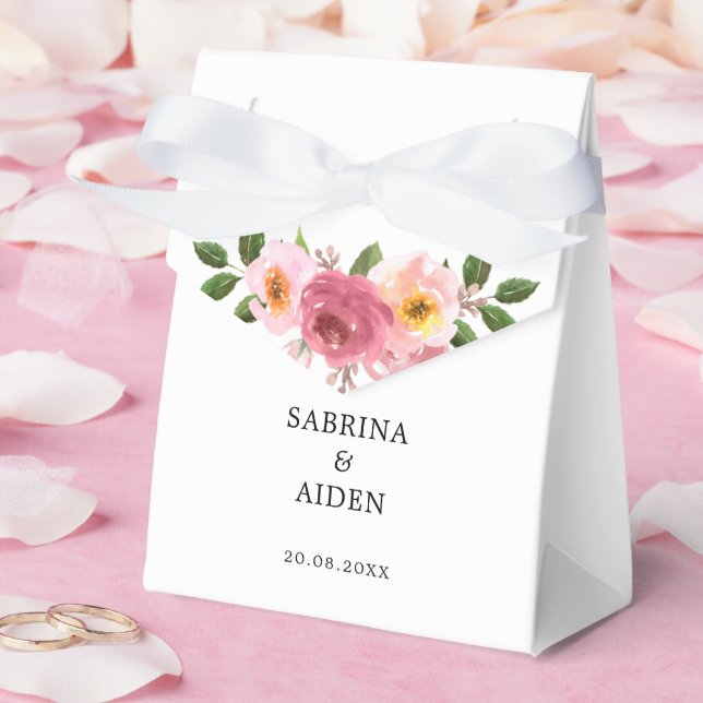 Caja Para Regalos rosa terroso | Boda Floral rosa Rubor (Boda)