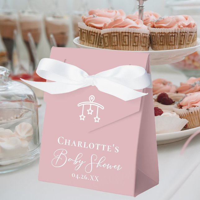 Caja Para Regalos Rosa turbio Personalizado Baby Shower blanco rosad (Subido por el creador)