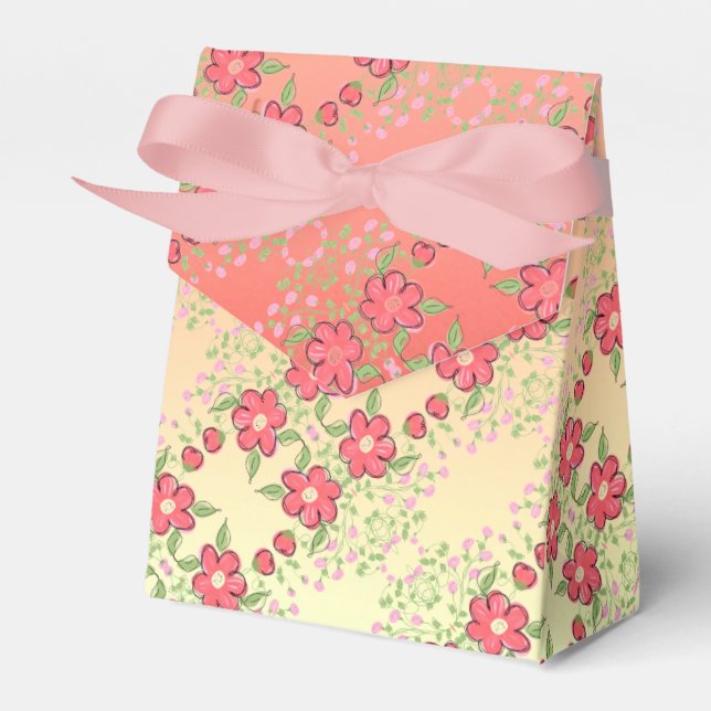 Caja Para Regalos Rosa Verde Rosa y Amarillo (Front Side)