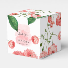 Caja Para Regalos Rosa Vintage Boda Botánico Floral Rosa
