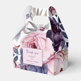 Caja Para Regalos Rosa violeta y turbio boda de acuarela floral