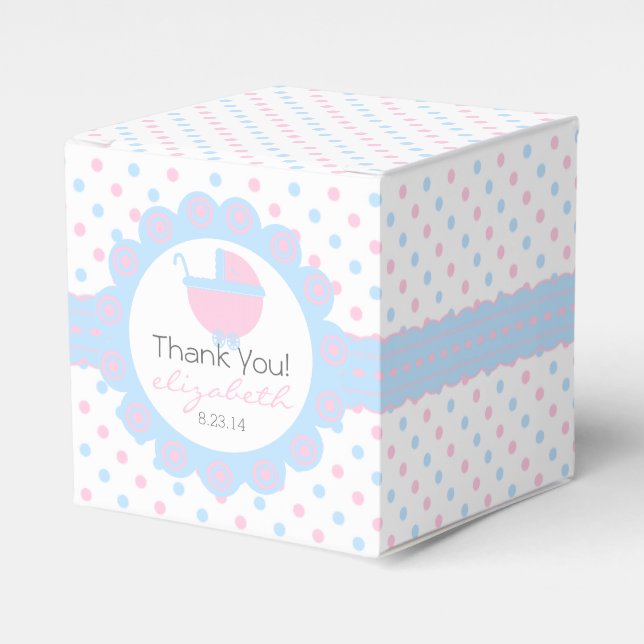 Caja Para Regalos Rosa y azul-Baby Shower (Costado Anverso)