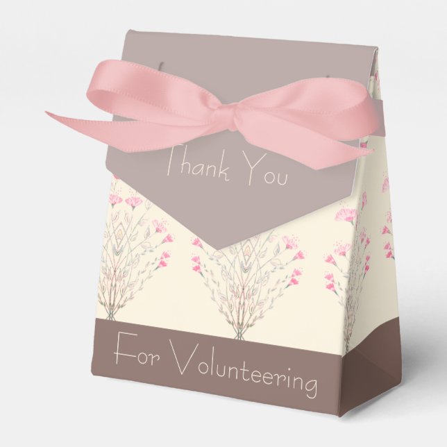 Caja Para Regalos Rosa y crema decorativa con marrón (Front Side)