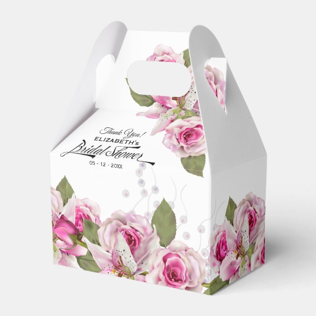 Caja Para Regalos Rosa y Lily Pink Bridal Shower (Front Side)