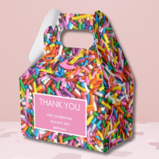 Caja Para Regalos Rosado del partido de cumpleaños Rainbow Sprinkles