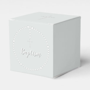 Caja Para Regalos Rosario del bautismo en azul en polvo
