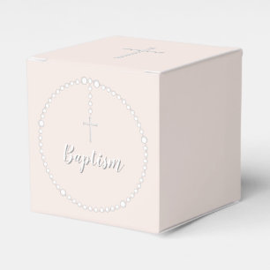 Caja Para Regalos Rosario del bautismo en rosa