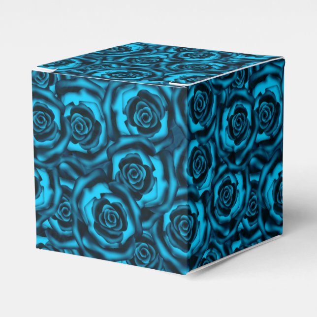 Caja Para Regalos Rosas azules oscuros (Costado Anverso)