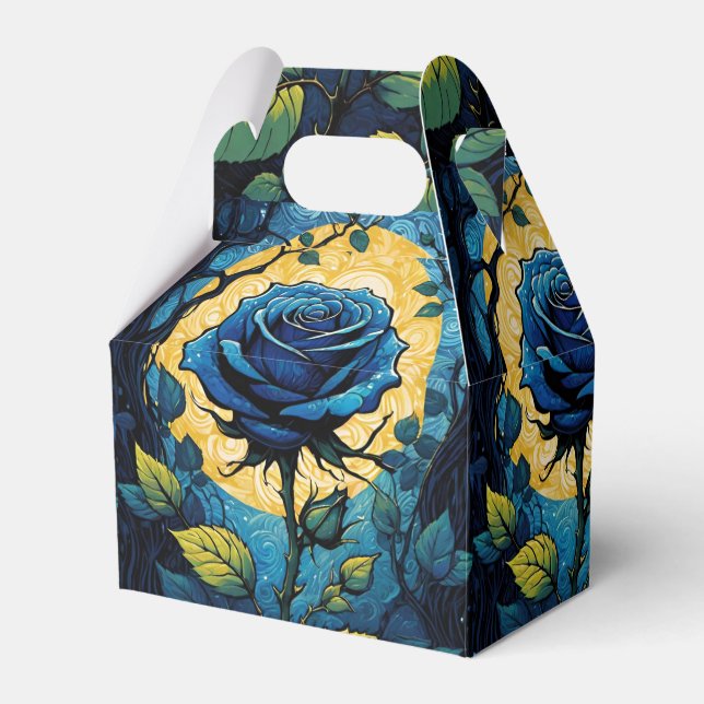 Caja Para Regalos Rosas Azules Viñas 3 Gable (Front Side)